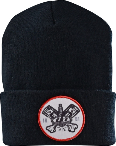 Troy Lee Designs 40th Anniversary Piston Bone Beanie Black 2022 Unisize