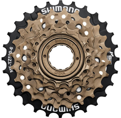 Shimano MF-TZ500 6sp 14-28T Multi Freewheel Black/Gold