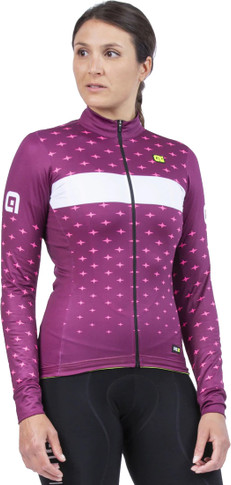 Ale PR-R Stars LS Womens Jersey Prune/Fluro Pink 2022