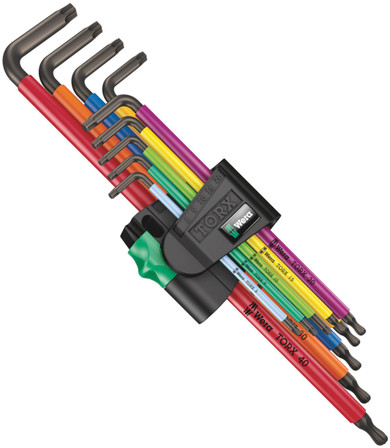 Wera 967/9 Torx 1 Extra Long L-Key Set Blacklaser Multicolour