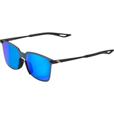 100% Legere Square Sunglasses Soft Tact Black (Blue Multilayer Mirror Lens)