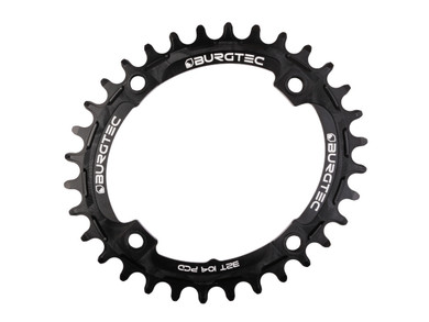 Burgtec Thick-Thin Oval 104mm BCD Chainring - Black 32t