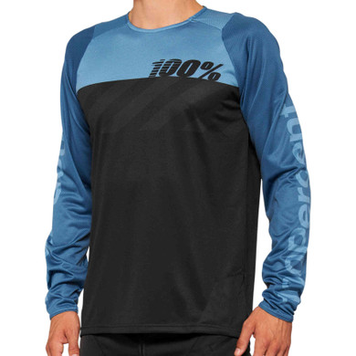 100% R-Core LS DH Jersey Black/Slate Blue