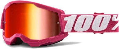 100% Strata 2 MTB Goggles Fletcher/Mirror Red Lens
