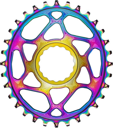 absoluteBLACK Premium Oval 34T Raceface Boost Cinch 3mm Offset Rainbow Chainring