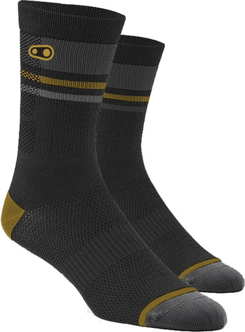Crank Brothers X 100% Collection Trail Socks Gold/Black/Grey Large/X-Large