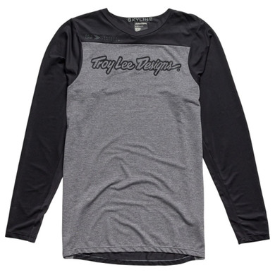 Troy Lee Designs Skyline Signature Heather Grey/Blk MTB LS Jersey