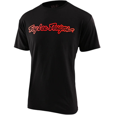 Troy Lee Designs Signature Black/Glo Red MTB SS Shirt