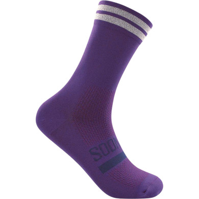 Soomom Reflective Chic Logo Cycling Socks Eggplant Purple