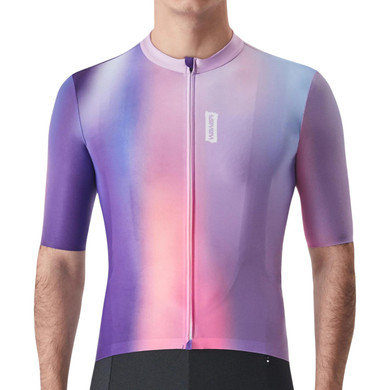 Soomom Mens Gradient Reflective Cycling Jersey Violet