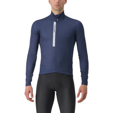 Castelli Entrata Thermal Jersey Belgian Blue/Silver Gray