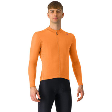 Castelli Espresso Thermal Jersey Vivid Orange/Dark Gray