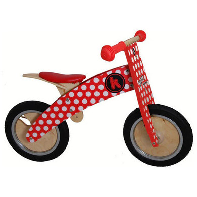 Kiddimoto Balance Bike Red White Dotty Kurve