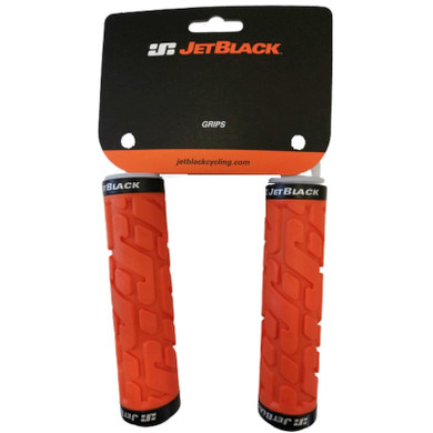 JetBlack Rivet Factory Orange w/ Black Rings Lock On Grips