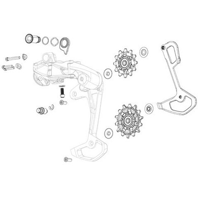 SRAM Red AXS E1 Rear Derailleur Carbon Inner Cage w/Ti Screws