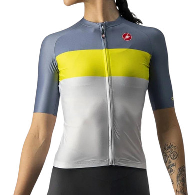 Castelli Aero Pro Jersey Womens Silver Grey/Sulphur Steel