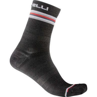 Castelli Go 15 Socks Womens Dark Gray/White-Red