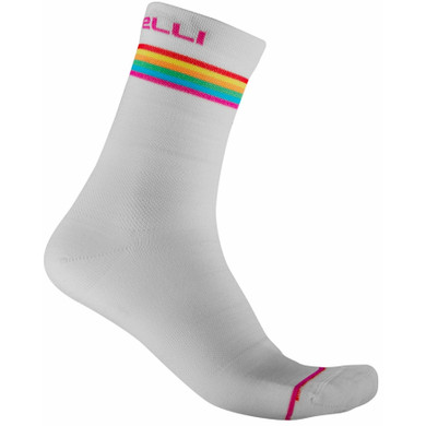 Castelli Go 15 Socks Womens White/Fuchsia