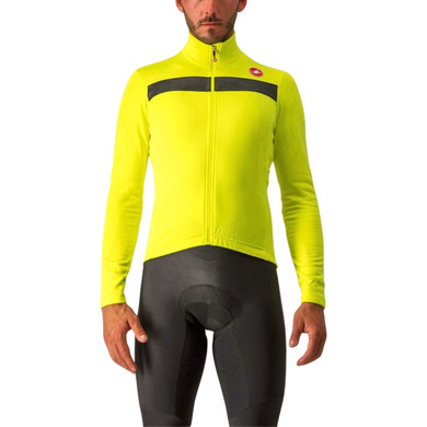 Castelli Puro 3 LS Jersey Yellow Fluo/Black Reflex