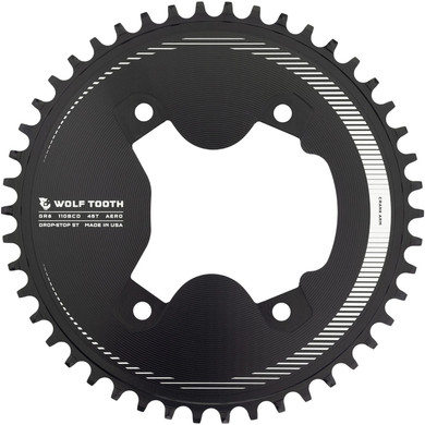 Wolf Tooth 110 BCD 4 Bolt Asymmetric Aero Chainring for GRX Cranks Drop-Stop ST