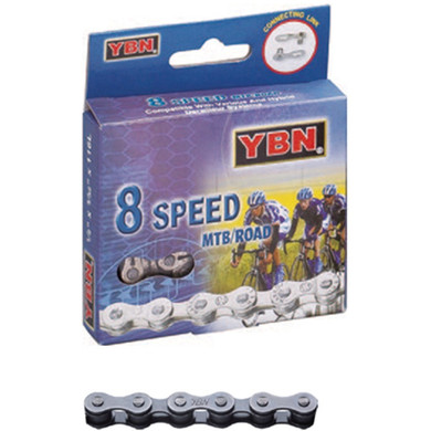 YBN Chain 8 Speed 1/2 X 3/32 X 116L Solid Pin Plate 7.3mm
