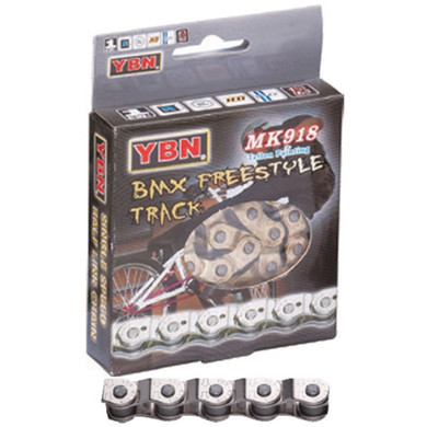 YBN Chain Single Speed 1/2x1/8 Half Link Bmx Silver/Silver