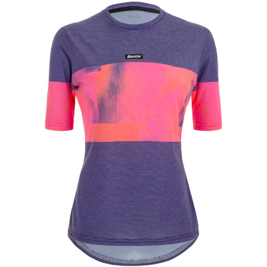 Santini Forza Indoor Tech T-Shirt Womens Orange Purple
