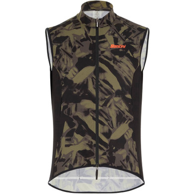 Santini Gravel Windbreaker Vest Camo Green