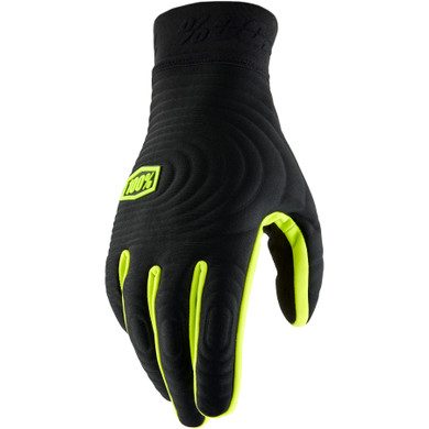 100% Brisker Xtreme Gloves Black/Fluo Yellow