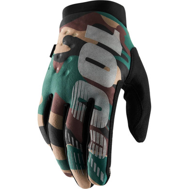 100% Brisker Youth Gloves Camo/Black
