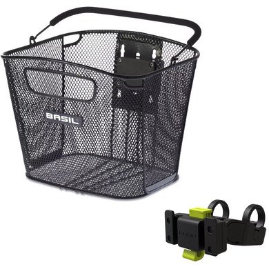 Basil Bold Front KF Basket w/ KF Handlebar Mount