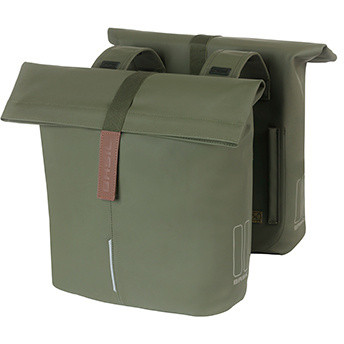 Basil City Double Pannier Bag 28-32L Moss Green