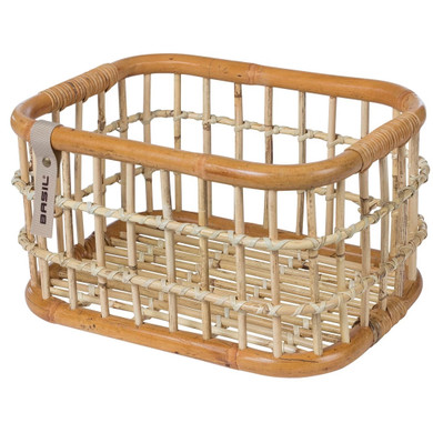 Basil Green Life Rattan Rear Basket 18L Brown