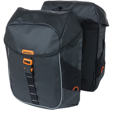 Basil Miles Tarpaulin Double Bag 34L Black Orange