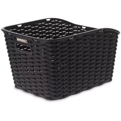 Basil Weave Synthetic Rear Basket Black
