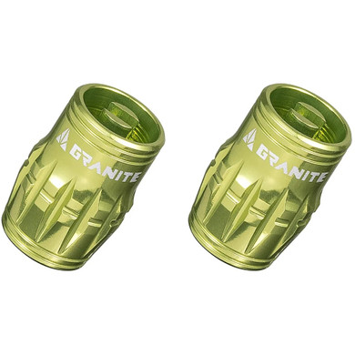 Granite Design Juicy CNC Schrader Valve Cap 2pc Green