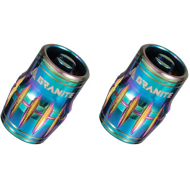 Granite Design Juicy CNC Schrader Valve Cap 2pc Oil Slick