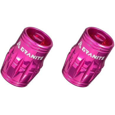 Granite Design Juicy CNC Schrader Valve Cap 2pc Pink