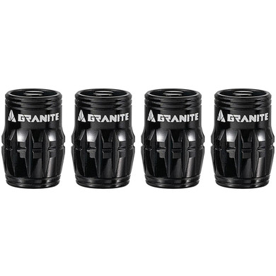 Granite Design Juicy CNC Schrader Valve Cap 4pc Black