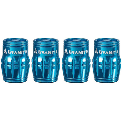 Granite Design Juicy CNC Schrader Valve Cap 4pc Blue