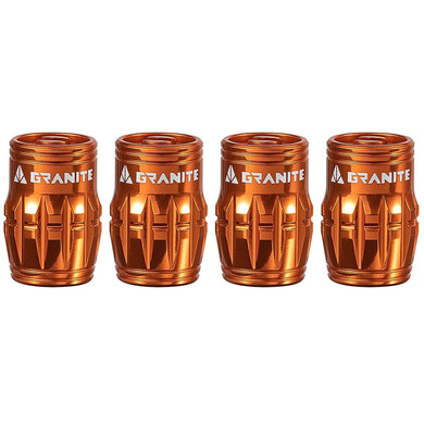 Granite Design Juicy CNC Schrader Valve Cap 4pc Orange