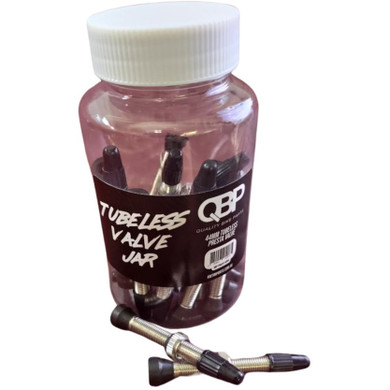 QBP Tubeless Valves 44mm Presta Valve Jar 20 Pcs