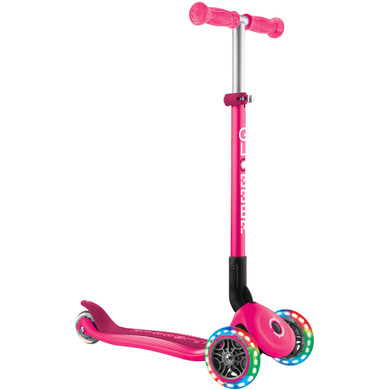 Globber Primo Foldable Lights Fuchsia/Dark Pink Scooter