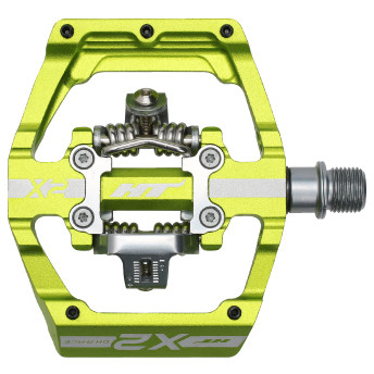 HT Components X2 Pedals (Alloy / CNC CRMO) - Apple Green