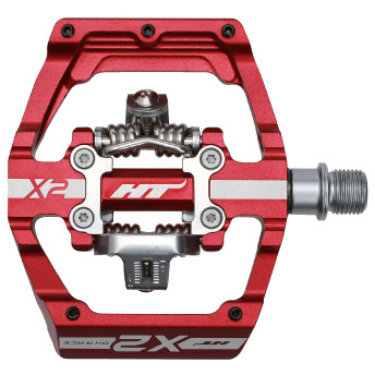 HT Components X2 Pedals (Alloy / CNC CRMO) - Red