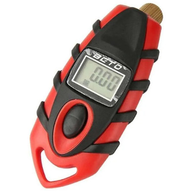 Beto Tyre Pressure Gauge Presta Schrader Valve Red