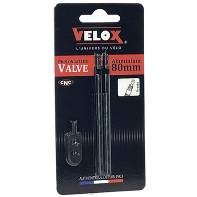 Velox Valve Extenders Black 80mm