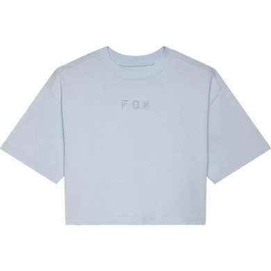 Fox Womens Wordmark OS Crop Tee Pale Blue