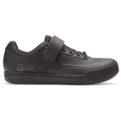 Black lace up mountain bike shoes with velcro strap