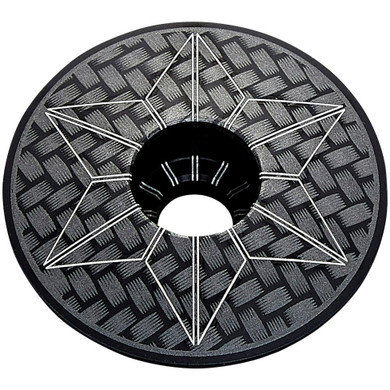 Supacaz Star Capz Top Cap Laser Etched Anodised Black Carbon